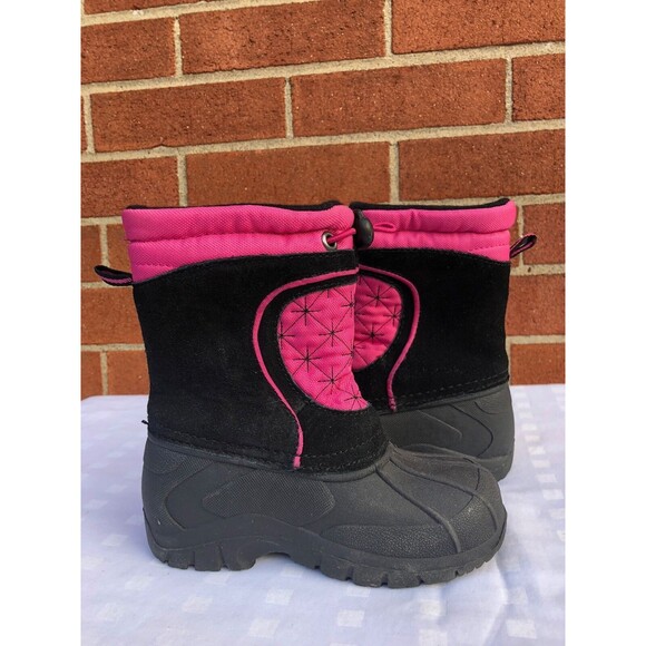 Sporto  Toddler Girls Winter Boots Pink & Black suede man made materials SZ US 7 - Picture 4 of 10